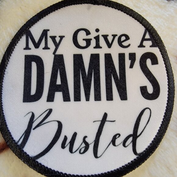 My Give A Busted Western Sublimation DYI Fabric Hat Patch Glue Iron On Sew Patch - Picture 4 of 4
